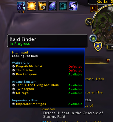 Raid finder progress