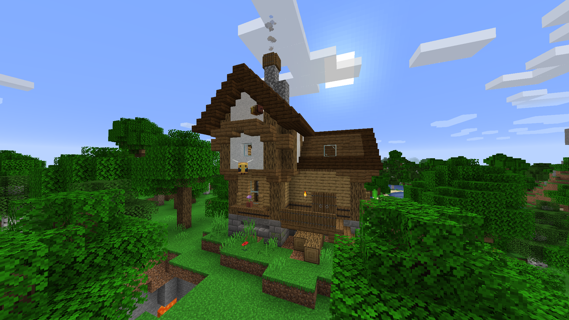 A Naturally spawning Cabin in a Forest, how cute..