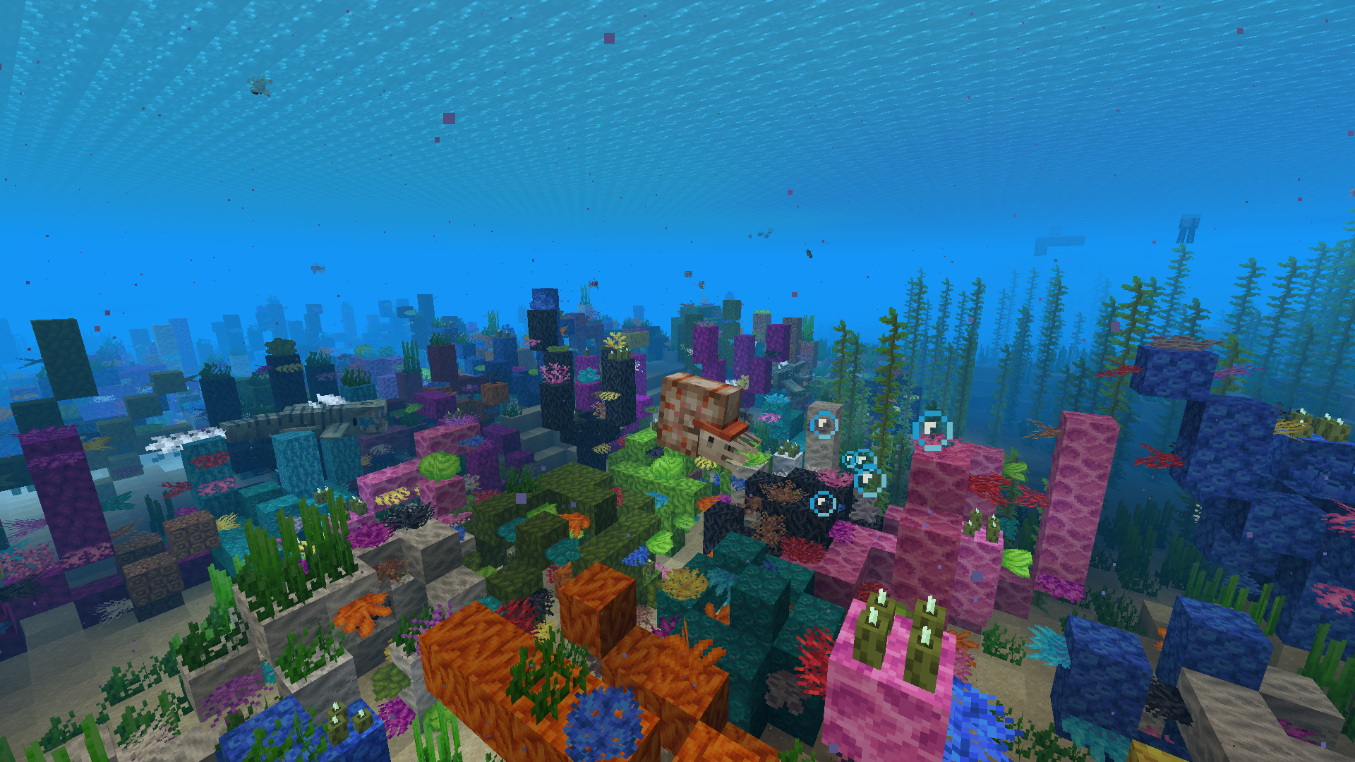 New underwater mobs such as the Nautilus!