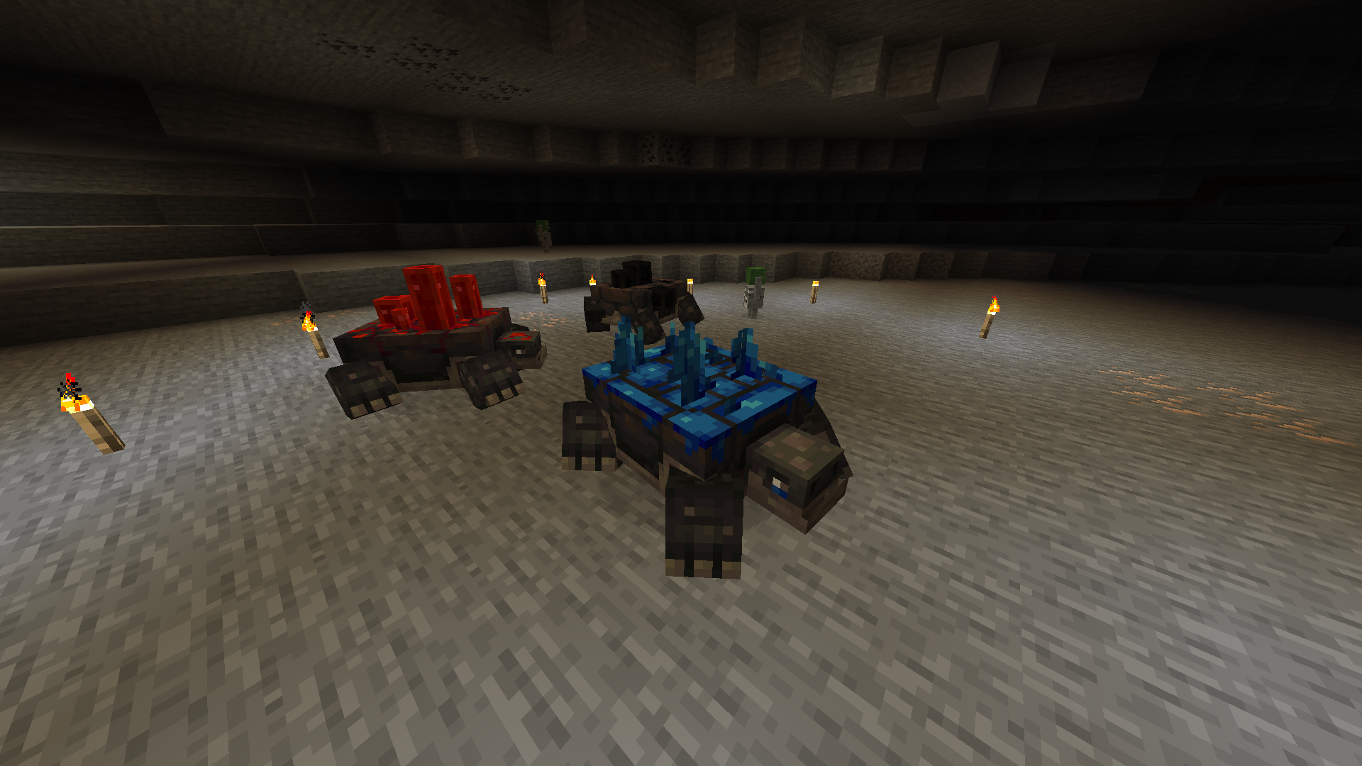 Underground you may come across these bad boys! They come in 4 variants and can give you ores!