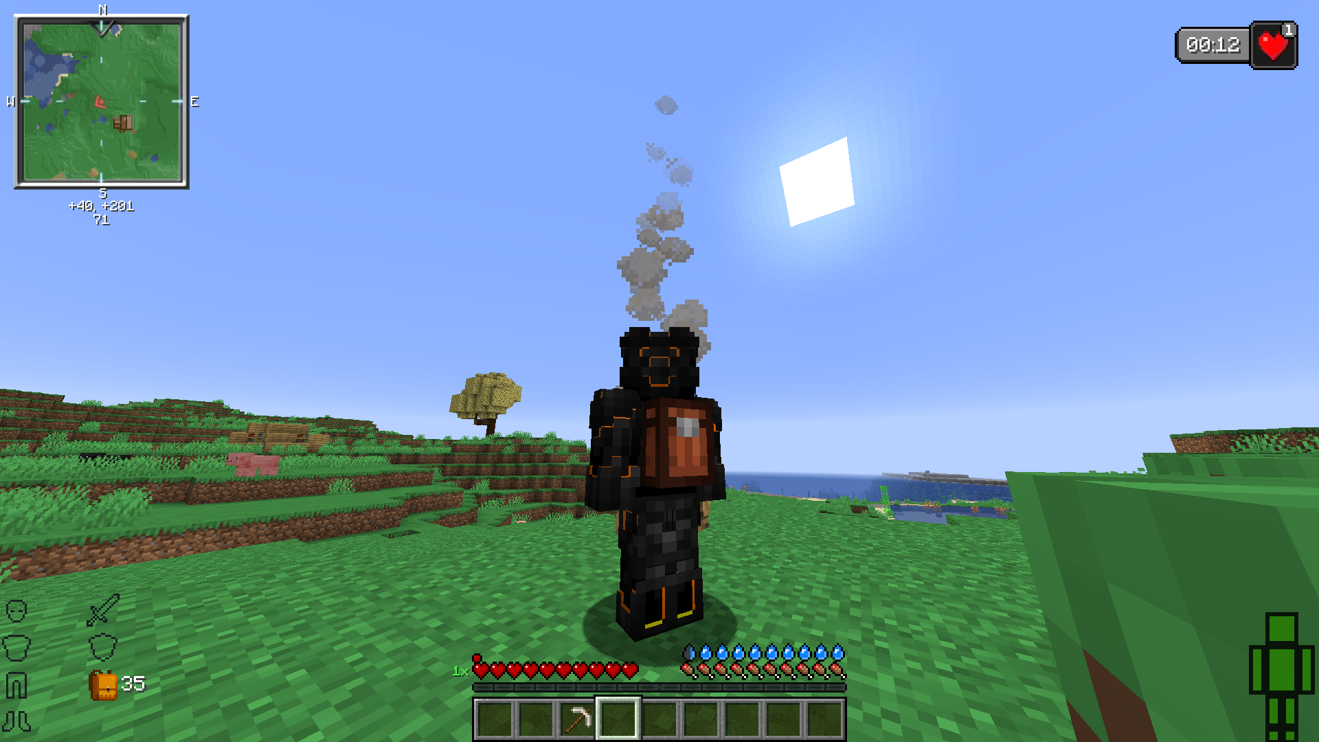 Add 3 more rows of space to your inventory, without having to remove your chestplate