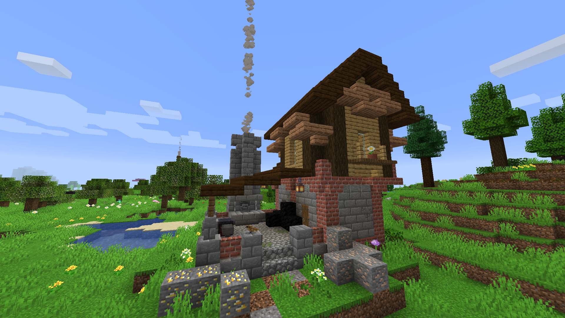 A Naturally spawning blacksmith with loot inside!
