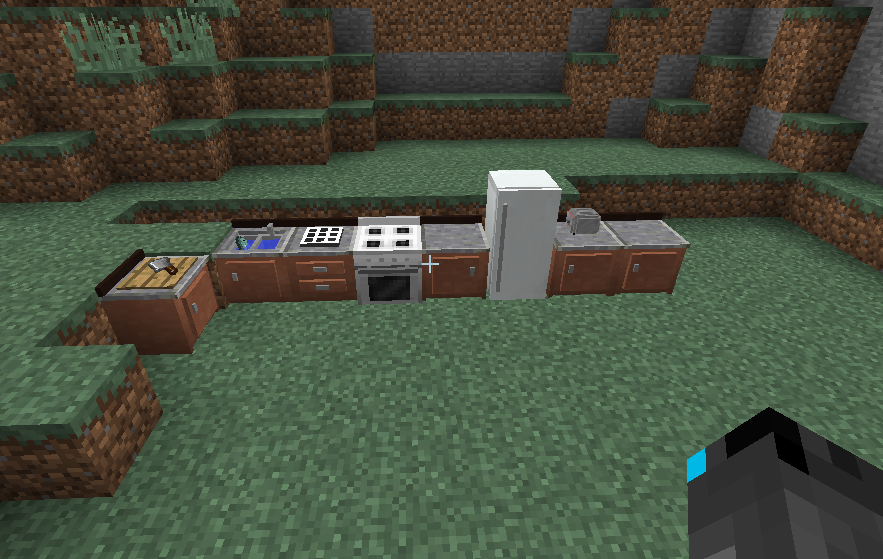 this mod adds a kitchen and food for example you can make hamburgers and sandwiches
