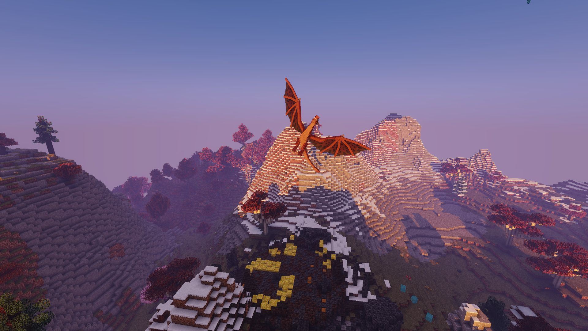Example of a Dragon flying Above its Nest