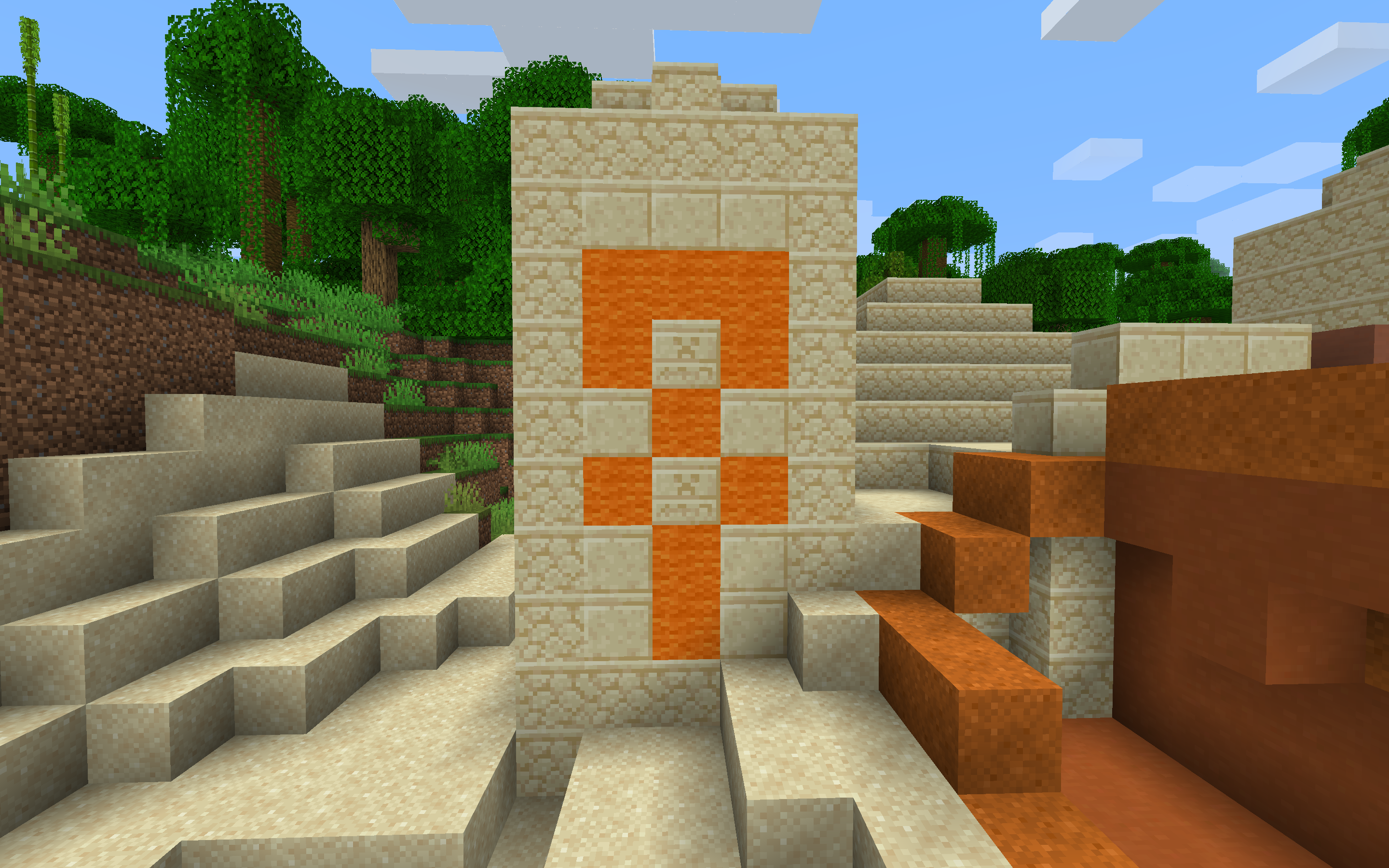 Wool symbol on a desert temple