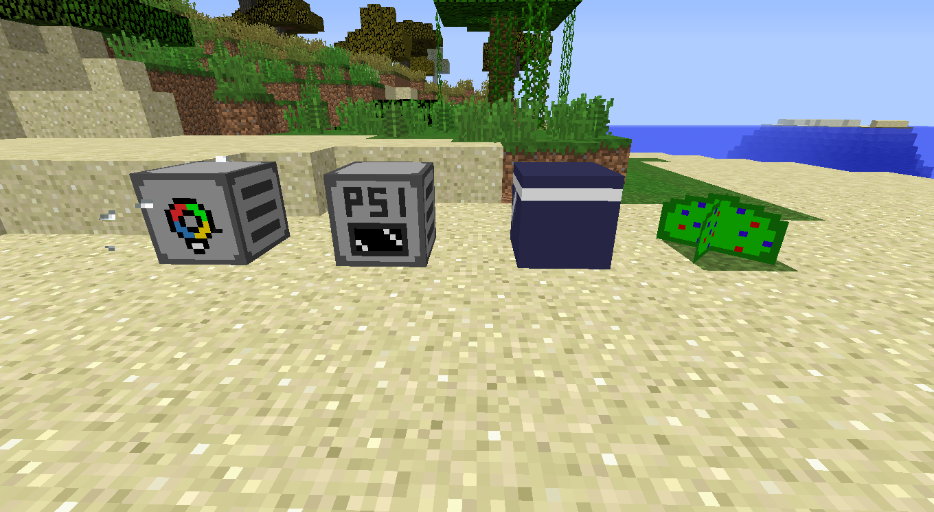 Blocks from left to right: Slushie Station, Pressurizer, Cooler, Bush.