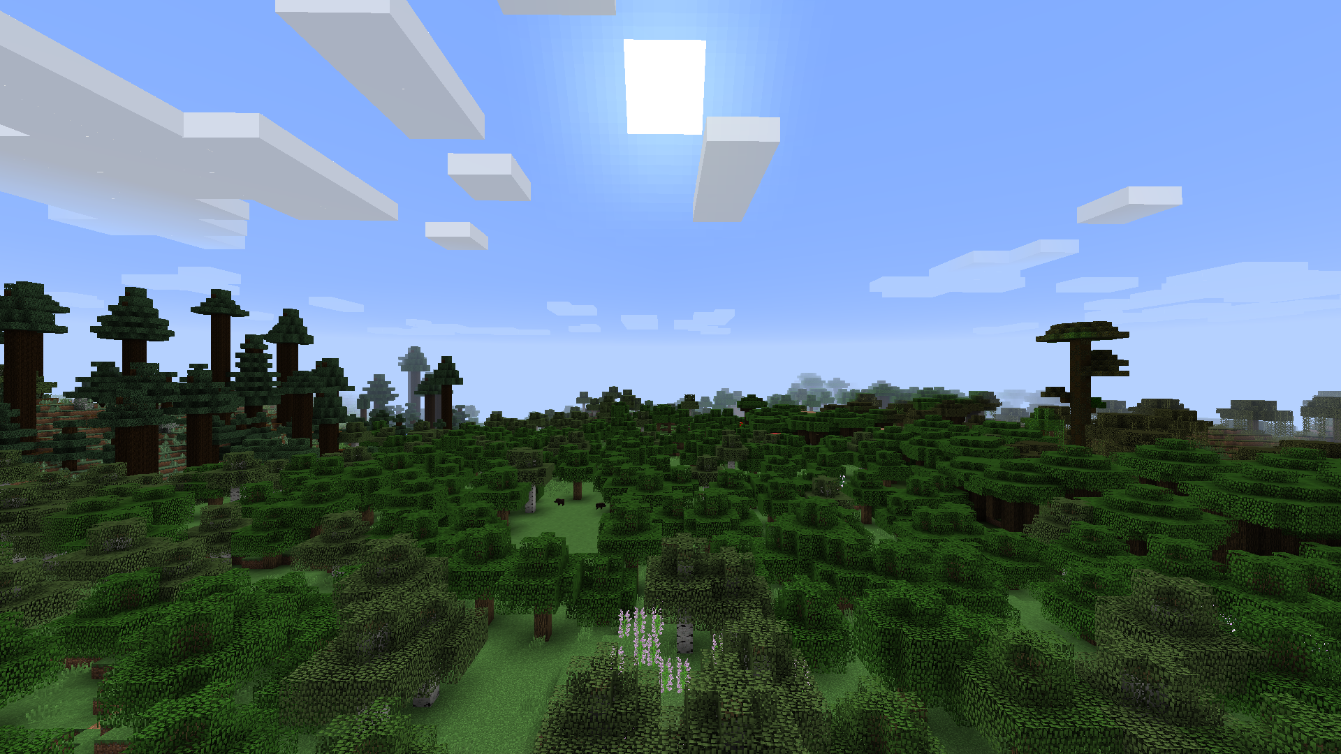A common landscape in Alpha Omega, a beta world generation with modern biomes.