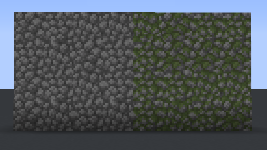 I randomized normal and mossy cobblestone.