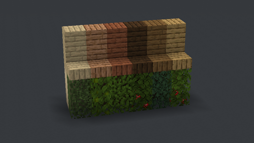 Here is a schreenshot of the wood types, which I randomized too.