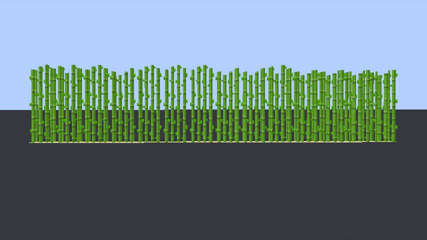 Randomized sugarcane tops.