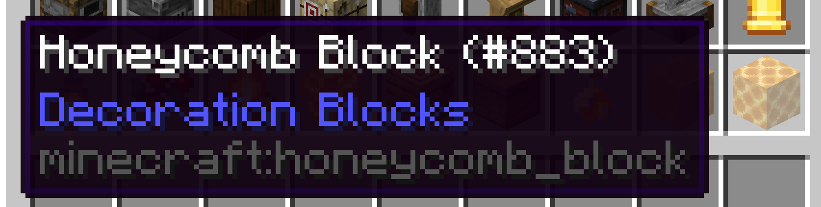 Honeycomb Block tooltip