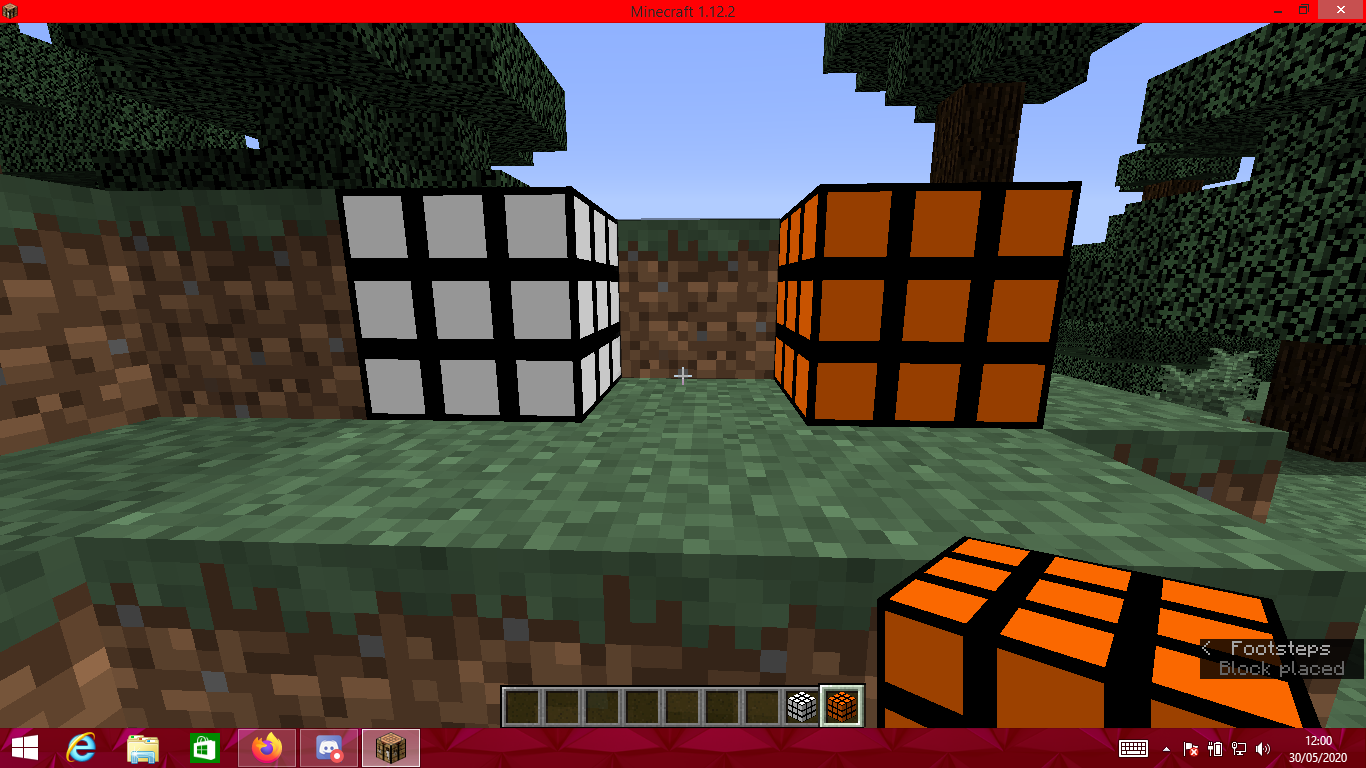 placed cubes