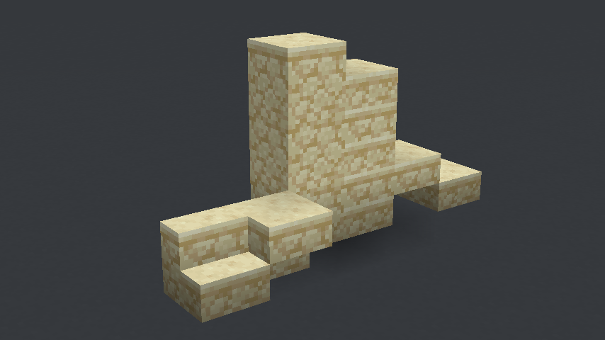 I made the sandstone slabs so that the bottom slab also has an edge.