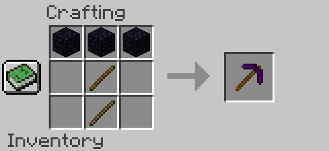 obsidian pickaxe recipe