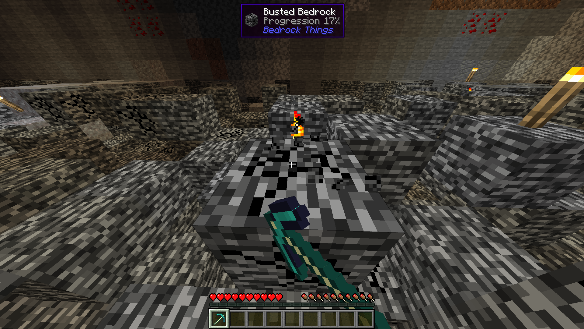 Mining Busted Bedrock with a Charged Diamond Pickaxe