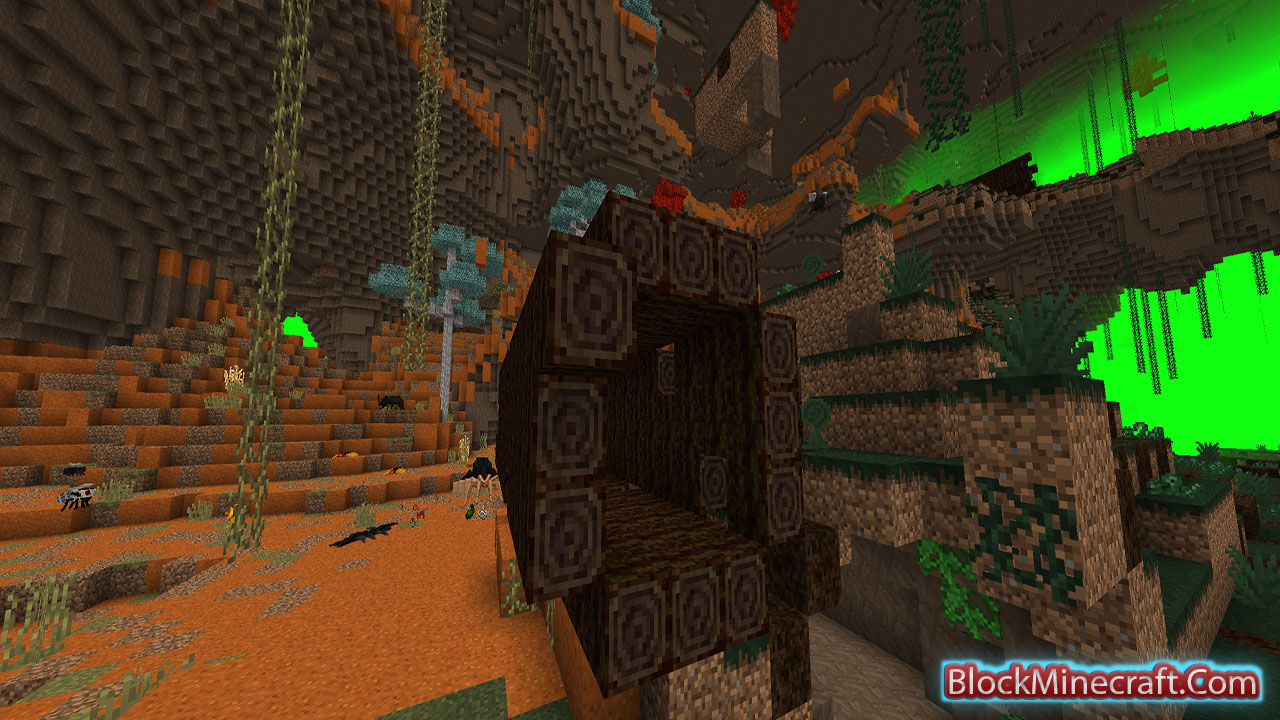 For you to find even more fun and exploration, this dimension is added, it kind of fits with the theme. The youtuber AsianHalfSquat gave me the idea. Boss fights and big insects are in this new dimension, waiting for you (or the server) to load them