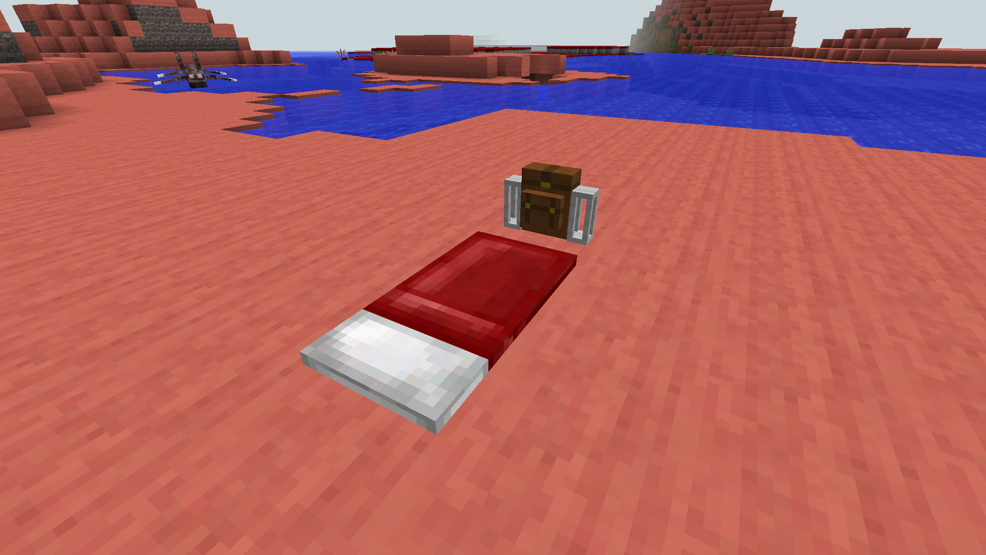 Backpack with sleeping bag