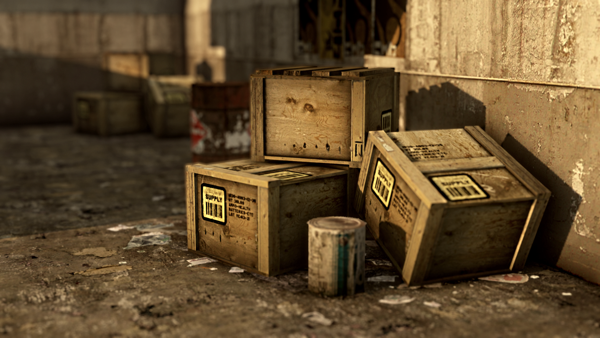 pile of crates