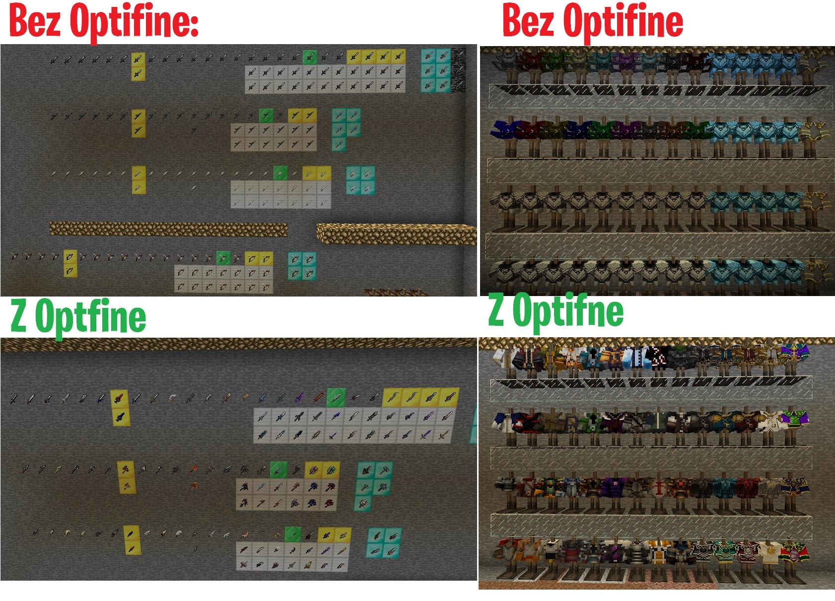Z / bez optifine
With / without Optifine
