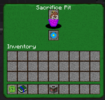The Gui for the sacrifice pit