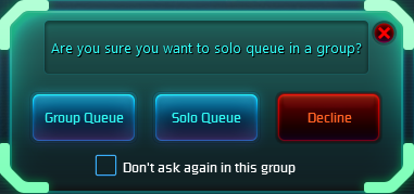 solo queue warning