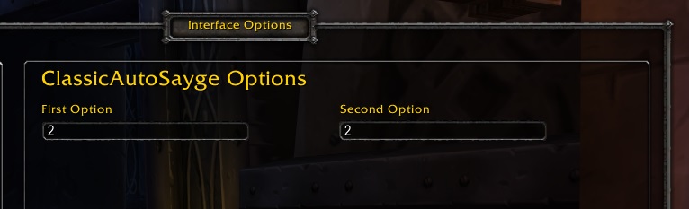 Options Panel