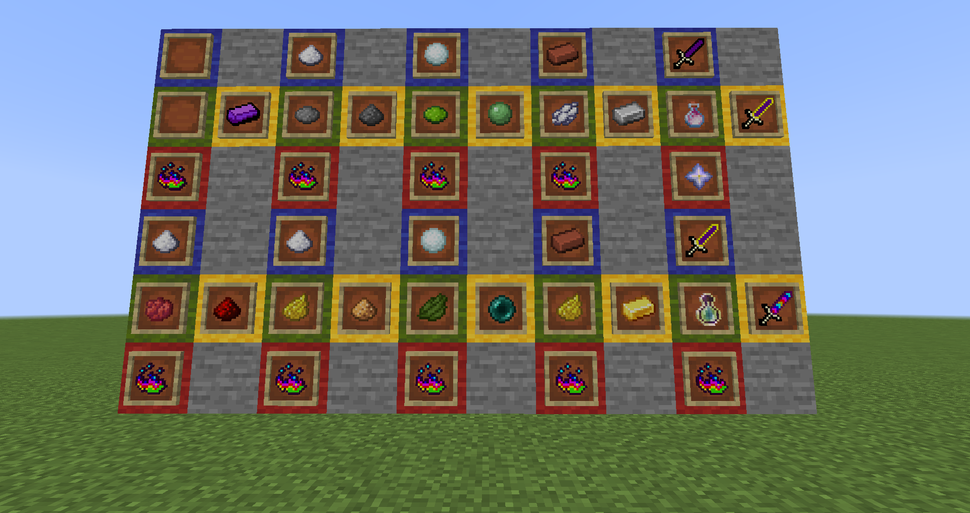 The wool color corresponds to the GUI slot color.