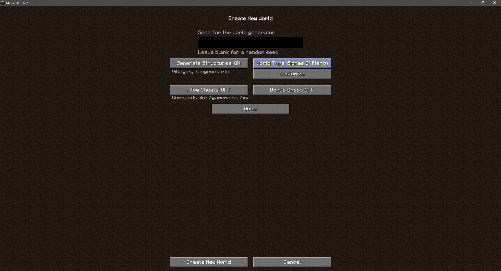 How to enable Biomes O Plenty