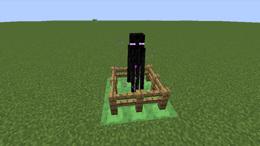 Captive enderman wont teleport on Slime Blocks or Mana Blocks.