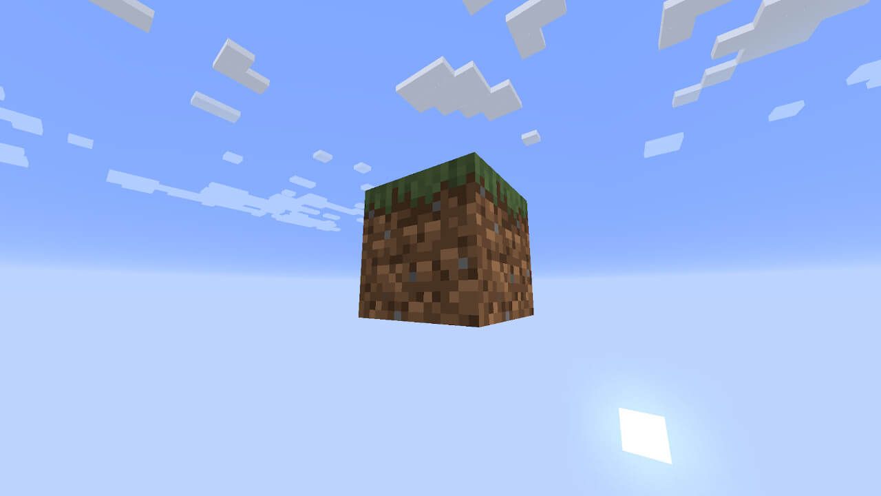 You spawn on a single grass block floating in the void