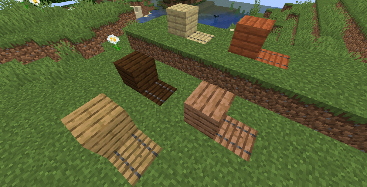 Trapdoors and the vanilla planks next to them