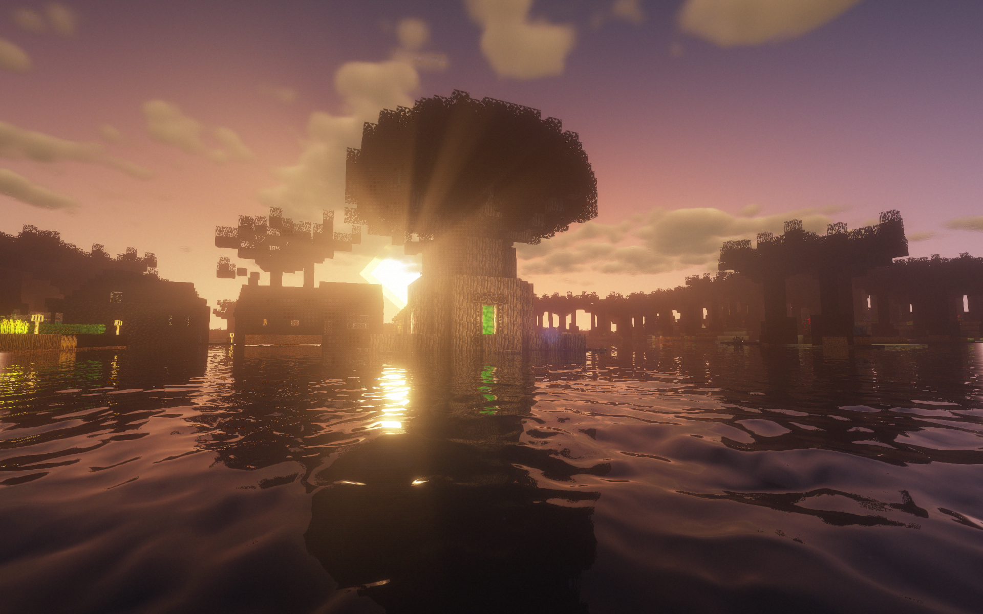 Sunset with Betweenlands Portal tree