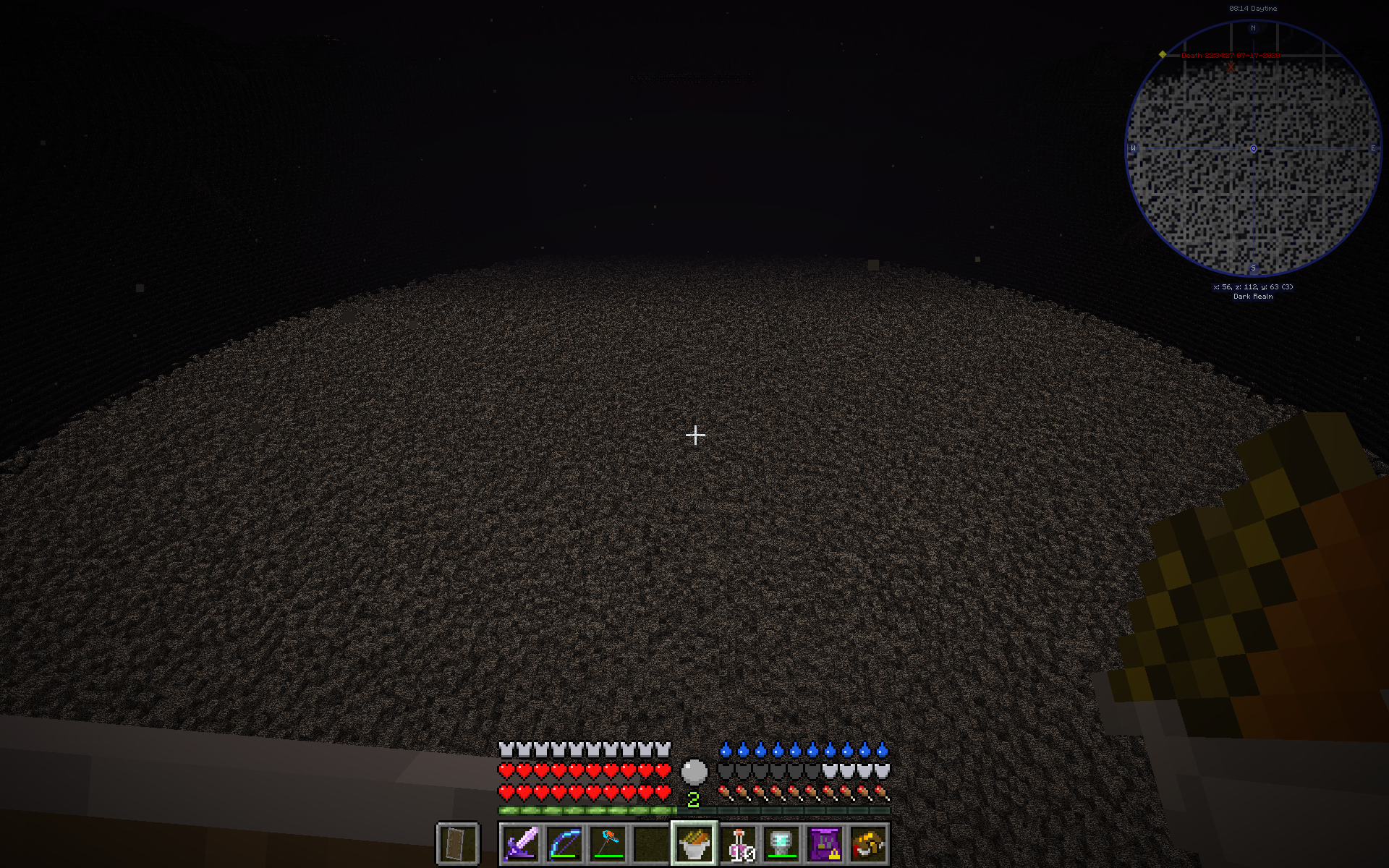 Area of destruction after ignition of an oblivion deathbomb