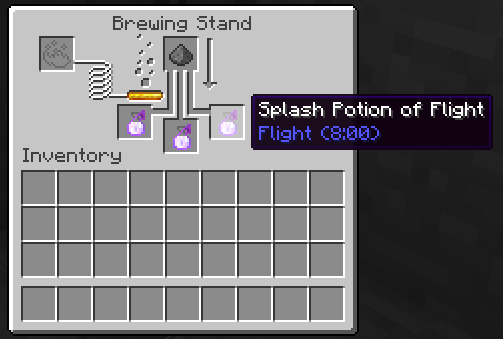 Brewing Splash Potion of Flight