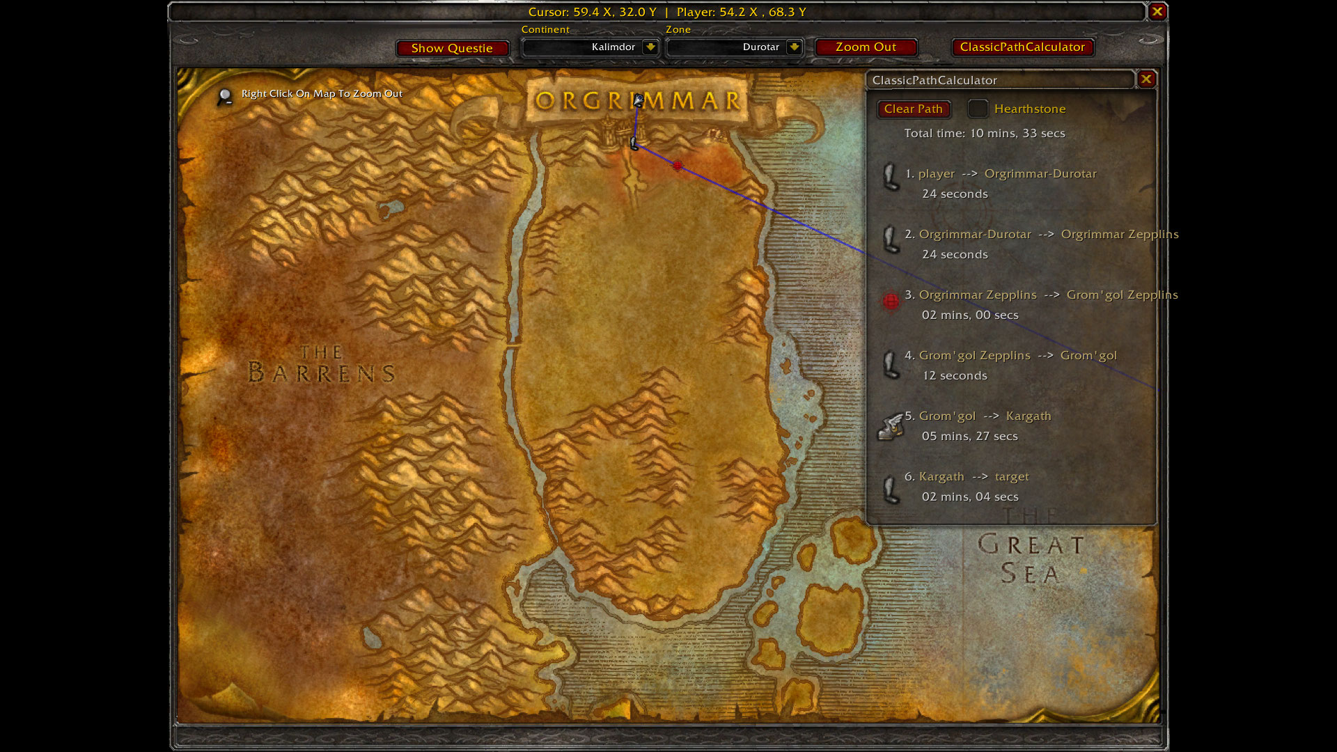 Orgrimmar to Badlands - Durotar