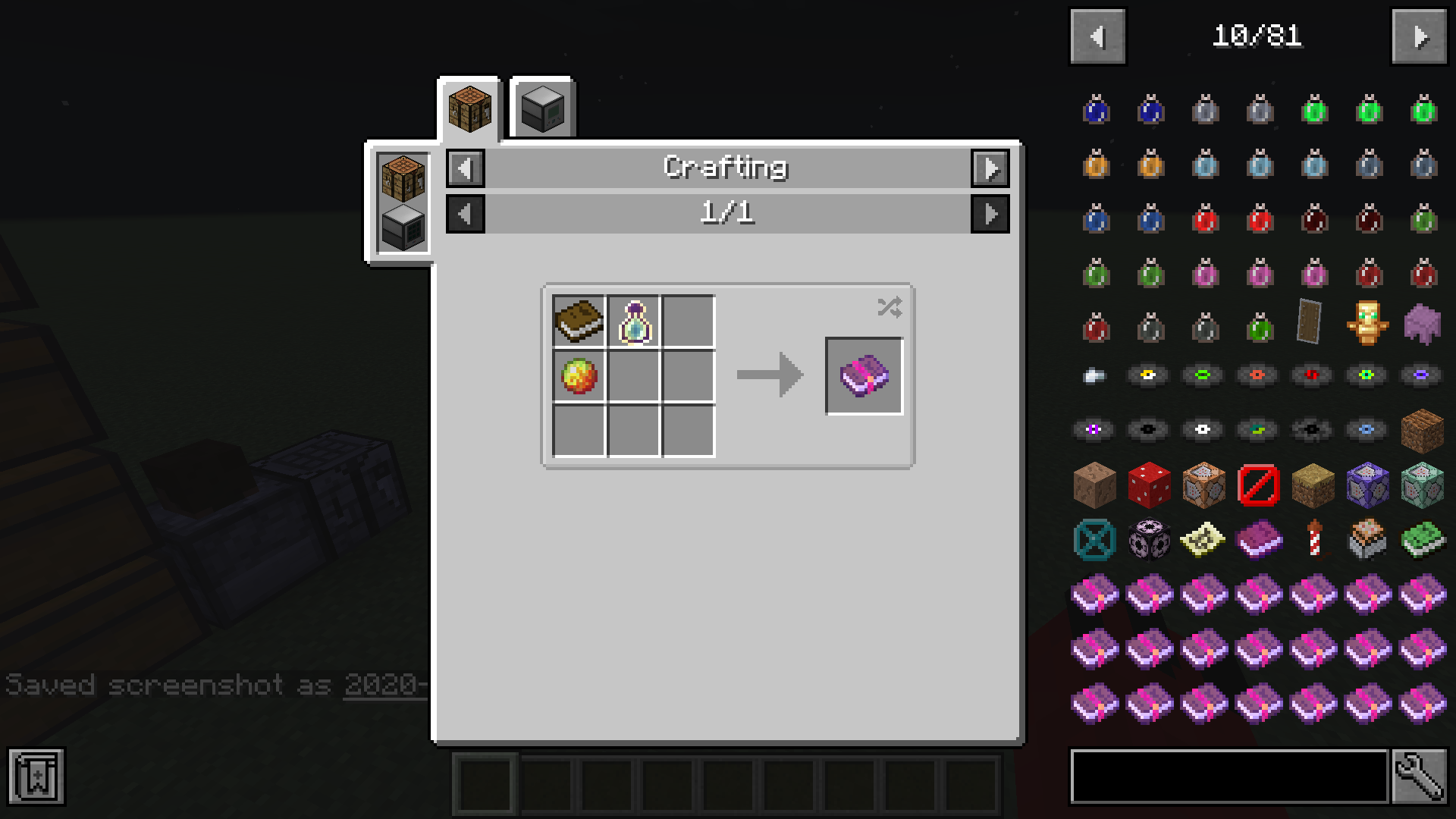 Example of Enchanted Book recipe
