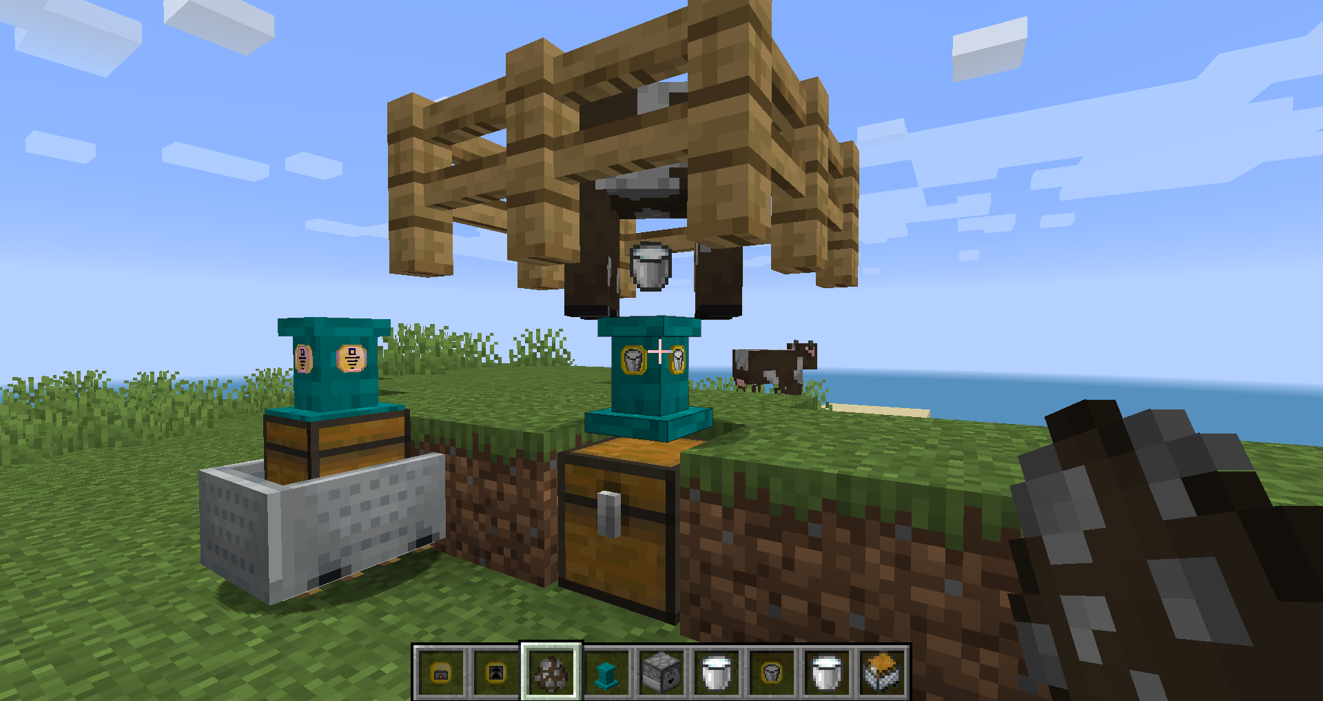 Milking Cows and Putting Items In Minecarts