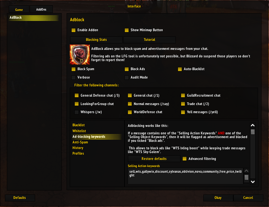 AdBlock v1.1.1 Options GUI (Elvui)