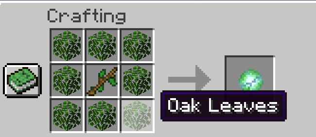 You need a Mystical Branch (Mob drop) and oak leaves to craft a Leafy Orb. Leafy Orbs have the ability to spawn minions
