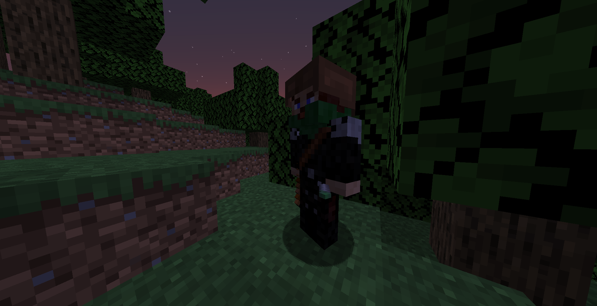 This mob spawns in forests. It isn't hostile and it attacks animals and monsters. It also drops a Blowgun which is a new weapon that poisons mobs.