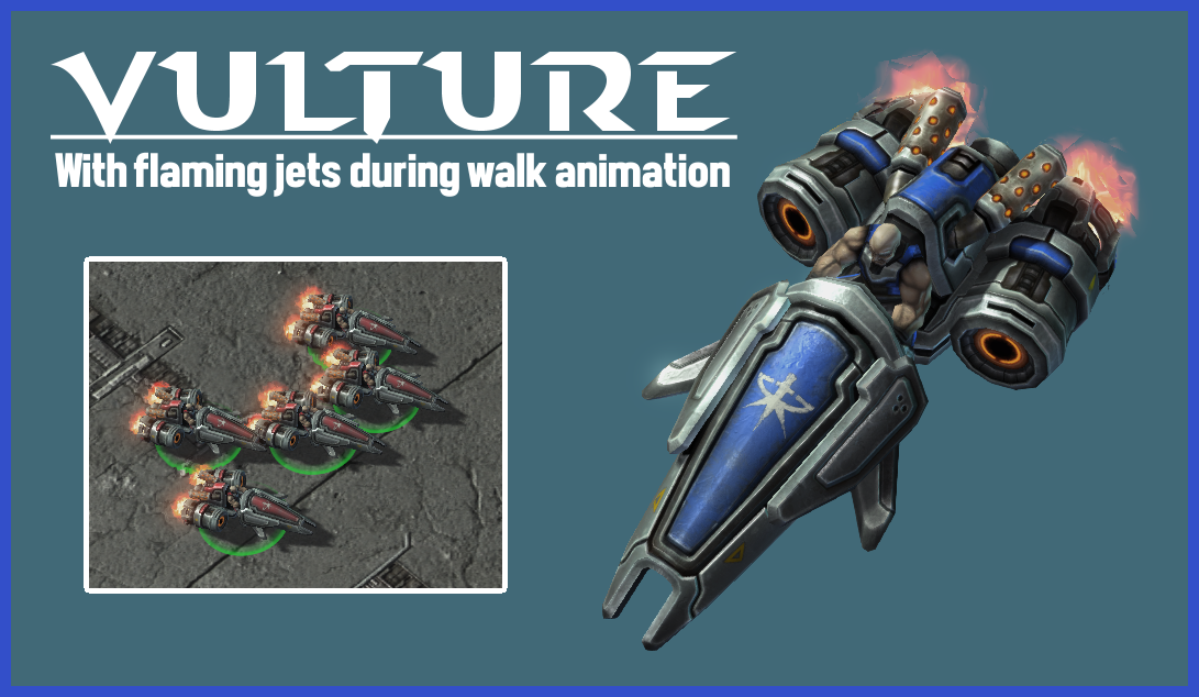 Vulture with flaming Jets