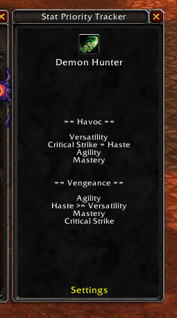 Stat Priority Frame