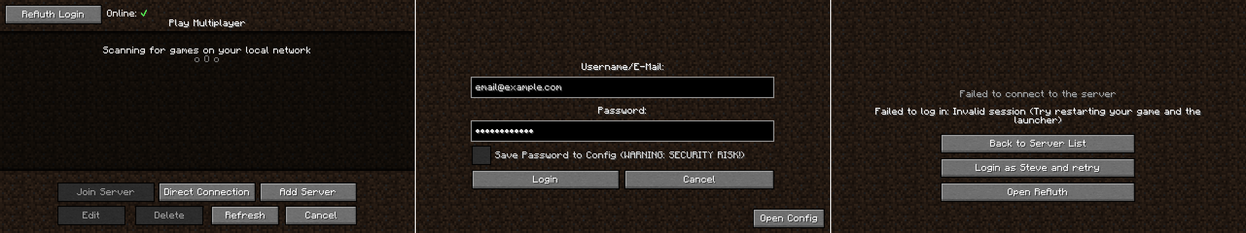 Reauth login minecraft как зарегистрироваться