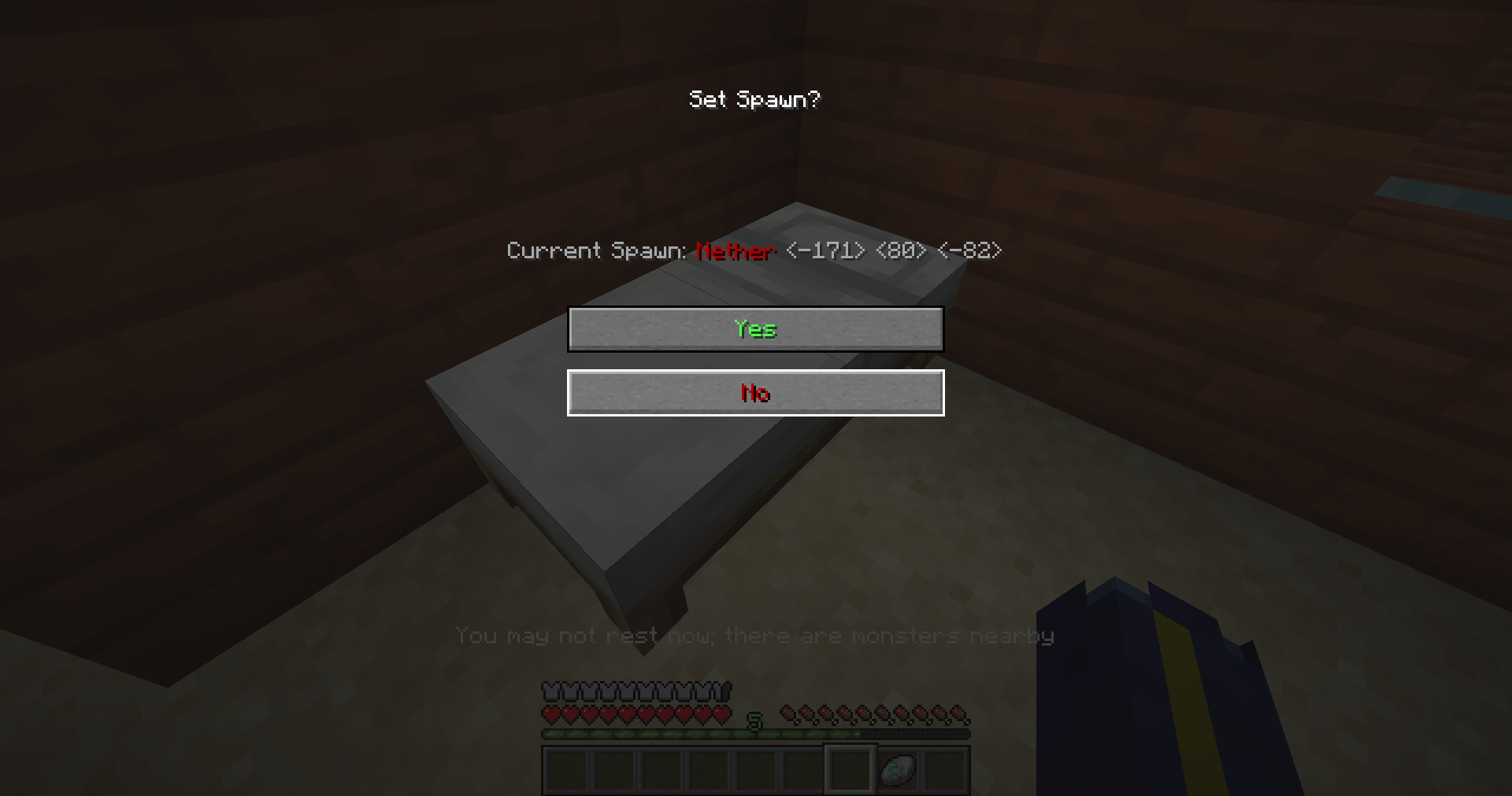 Upon sleeping in a bed, the player now has the option to set their spawn point.