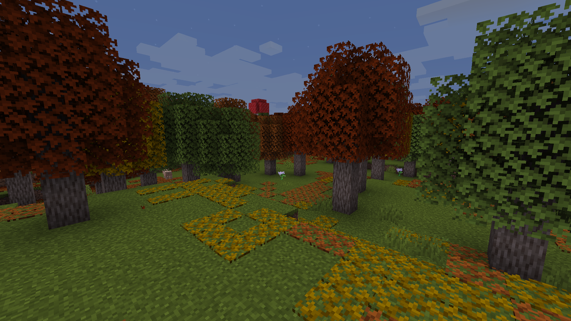 A maple forest from the Autumnity mod