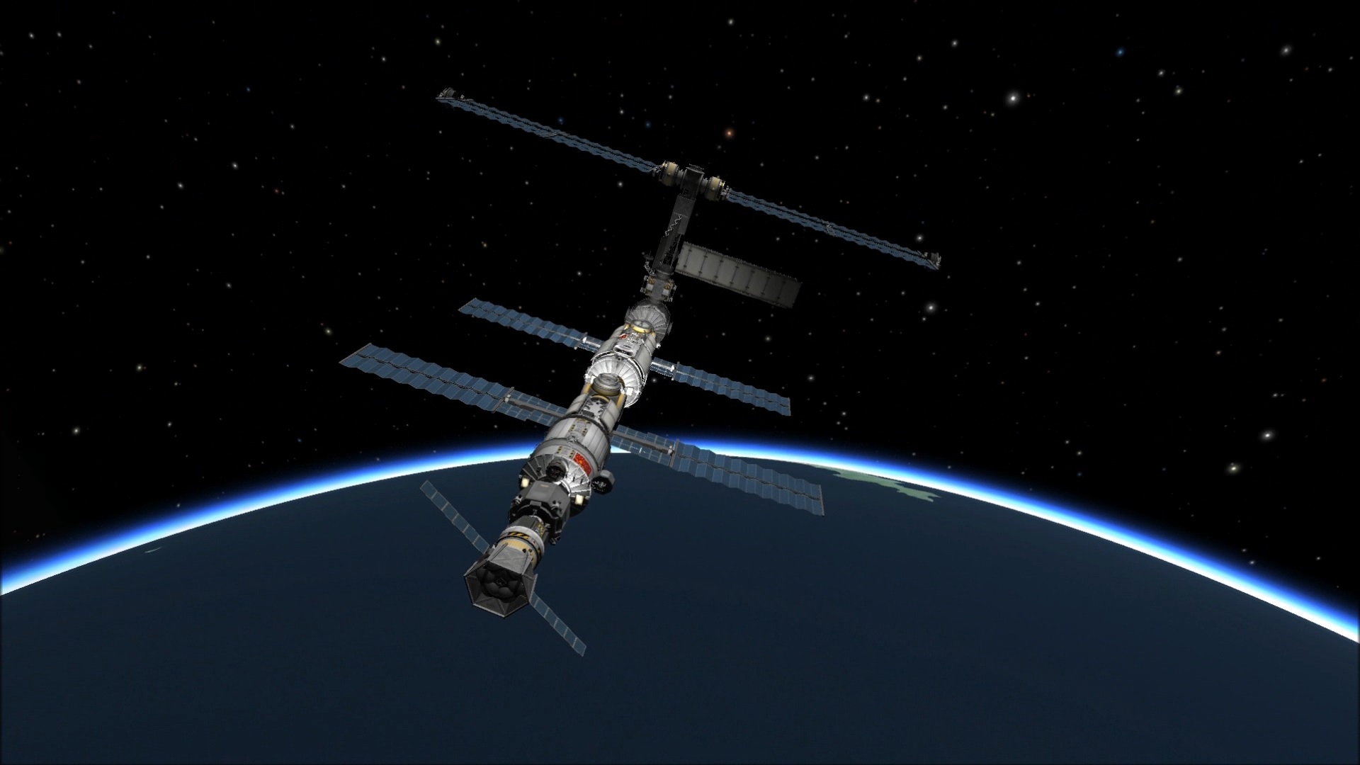 Adam's KSP Stock International Space Station with solar array