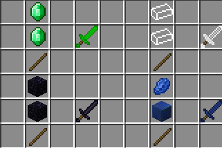 Top left - Emerald sword
Top right - Glass Sword
Bottom left - Obsidian Sword
Bottom right - Lapis Sword