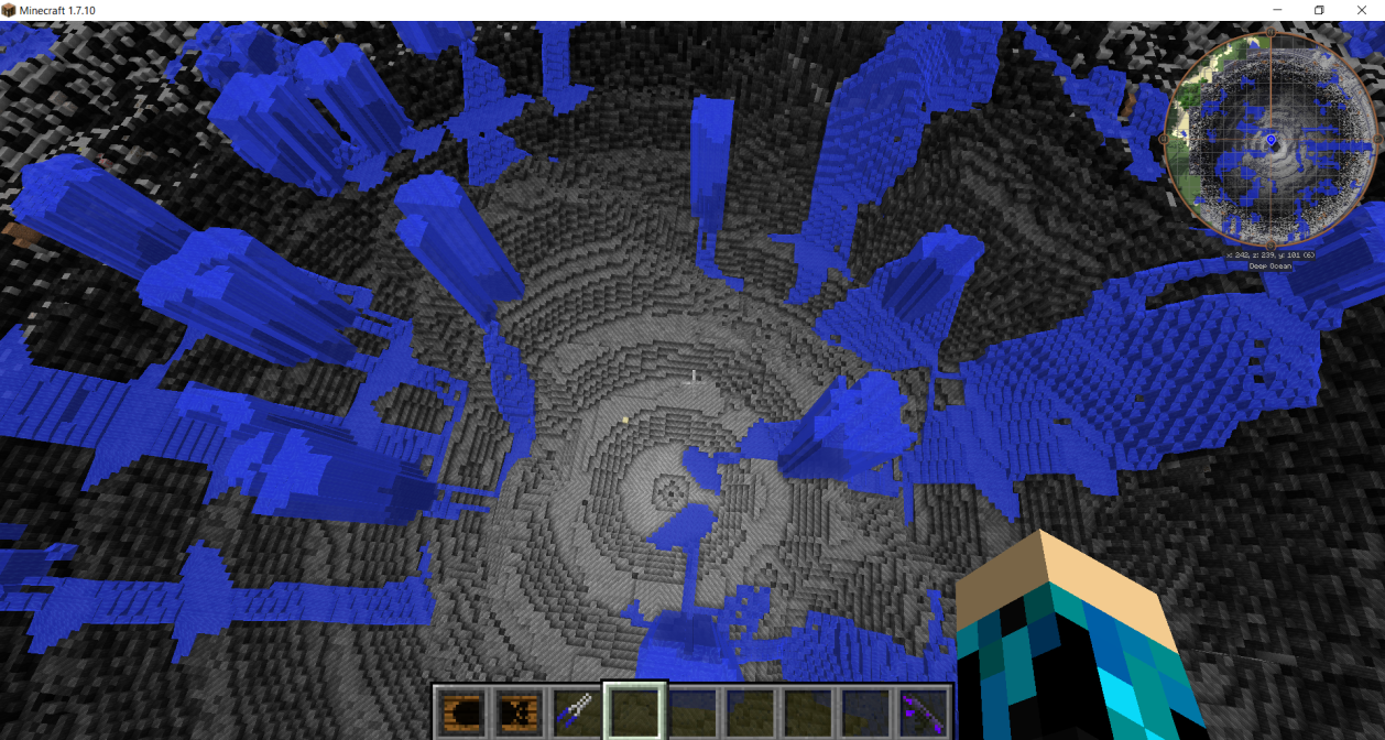 This is a crater left by Tsar Bomba, a 100-megaton nuke