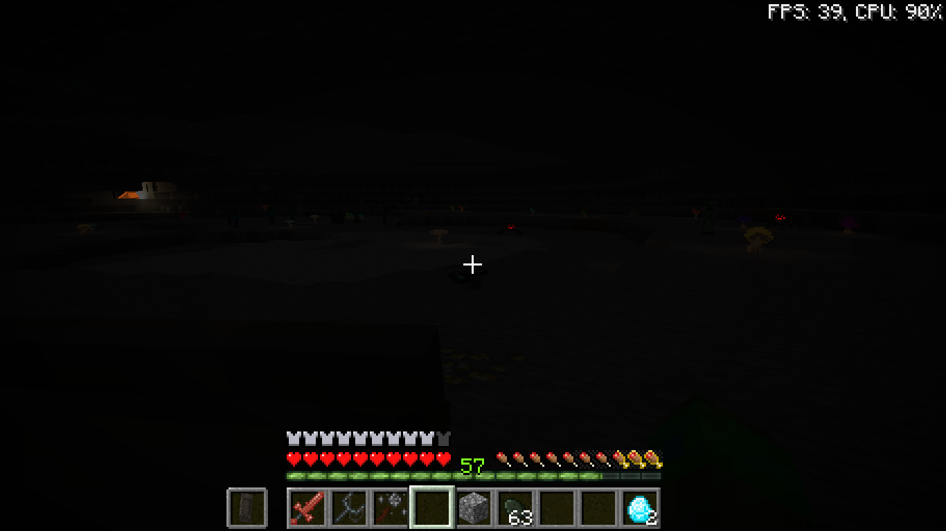 Fighting mobs in the new cave generation