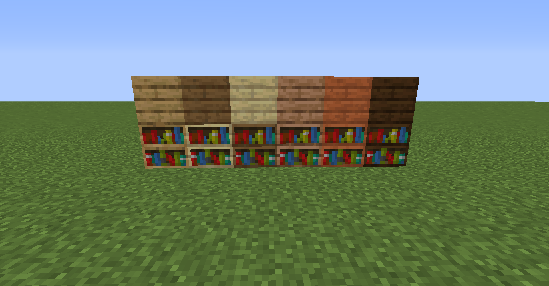 Non-Modded Planks Bookshelves